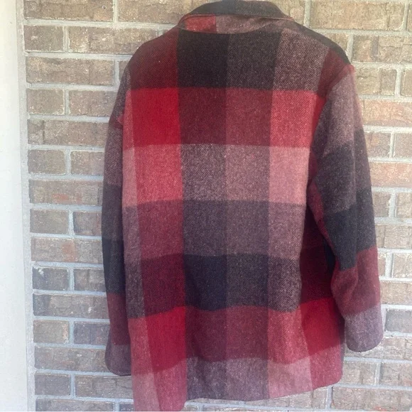 Express French Country Wool Lined Plaid Women's Jacket - Red and Black Medium - Picture 3 of 3